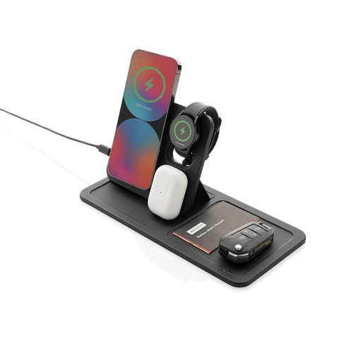 Swiss Peak 3 in 1 RCS recycled PU wireless charger desk tray
