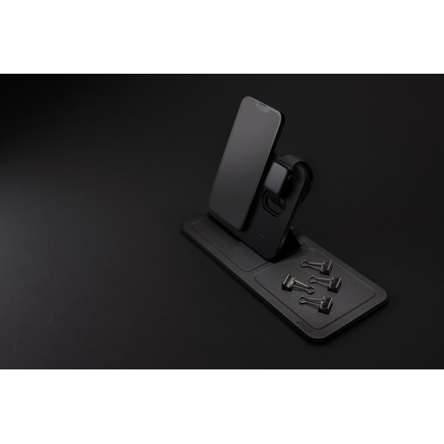 Swiss Peak 3 in 1 RCS recycled PU wireless charger desk tray