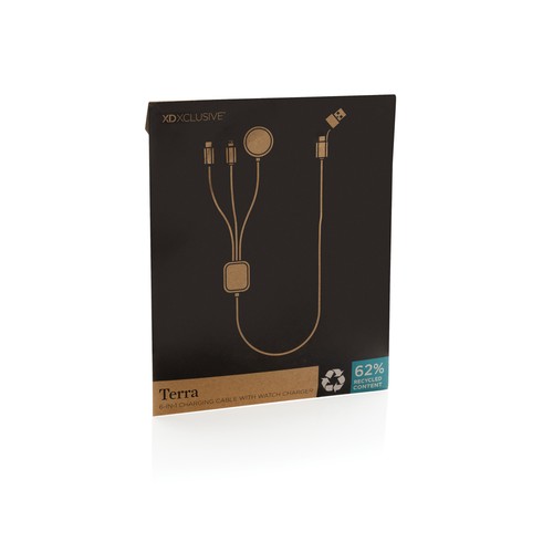 Terra RCS rPET 6-in-1 charging cable with watch charger