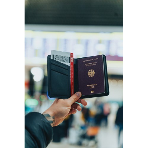 Trackmate RCS rpolyester passport holder worldwide locating