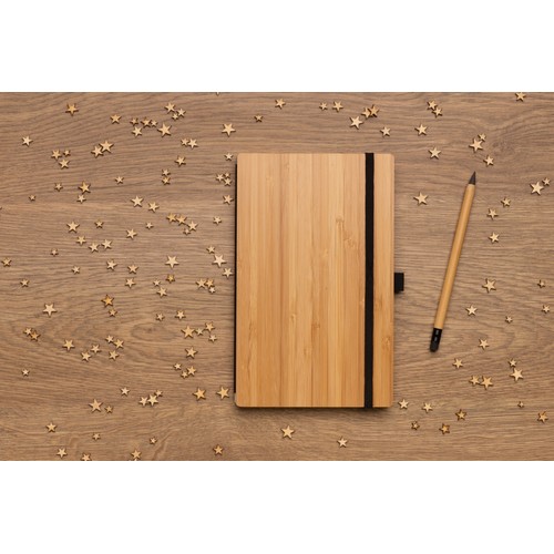 Bamboo notebook and infinity pencil set