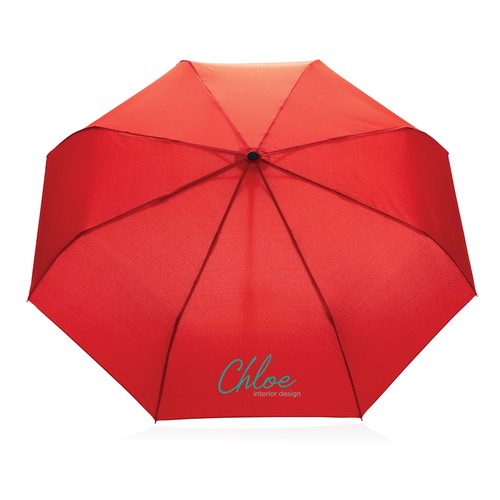 21" Impact AWARE™ RPET 190T bamboo auto open/close umbrella