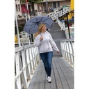 21" Impact AWARE™ RPET 190T bamboo auto open/close umbrella