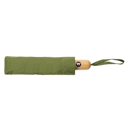 21" Impact AWARE™ RPET 190T bamboo auto open/close umbrella
