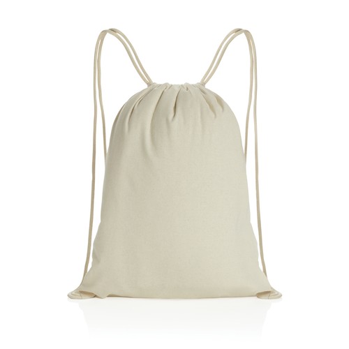 Impact AWARE™ recycled cotton drawstring backpack 145g