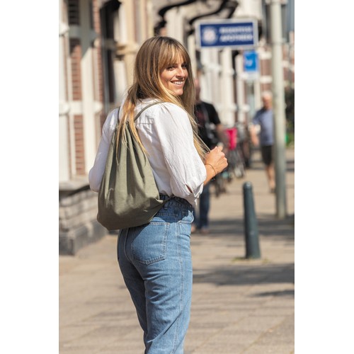 Impact AWARE™ recycled cotton drawstring backpack 145g