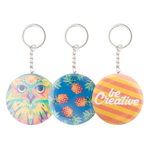 Pin Button Keyring KeyBadge Bottle