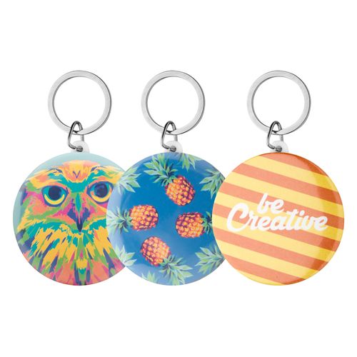 Pin Button Keyring KeyBadge Maxi