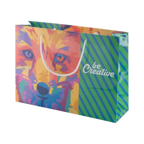 Custom Made Paper Shopping Bag, Horizontal CreaShop H