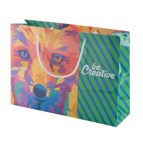 Custom Made Paper Shopping Bag, Horizontal CreaShop H