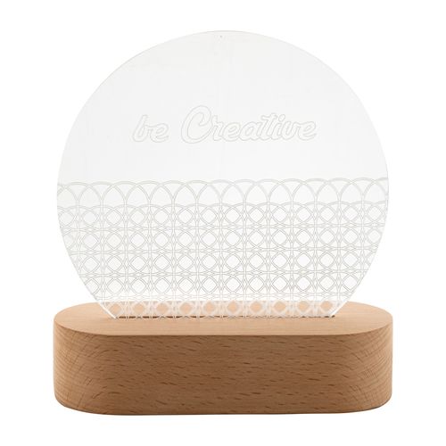 Led Light Trophy, Round Woodify