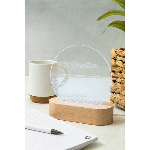 Led Light Trophy, Round Woodify