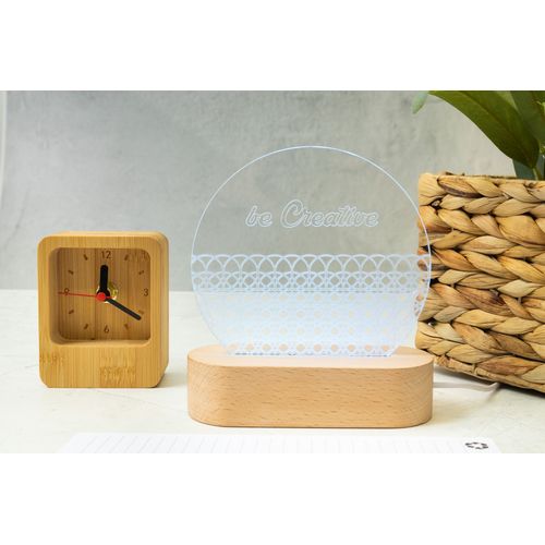Led Light Trophy, Round Woodify