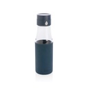 Ukiyo glass hydration tracking bottle with sleeve