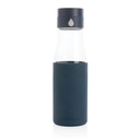Ukiyo glass hydration tracking bottle with sleeve