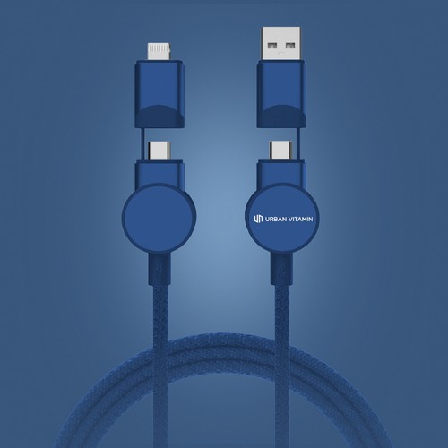 Oakland RCS recycled plastic 6-in-1 fast charging 45W cable