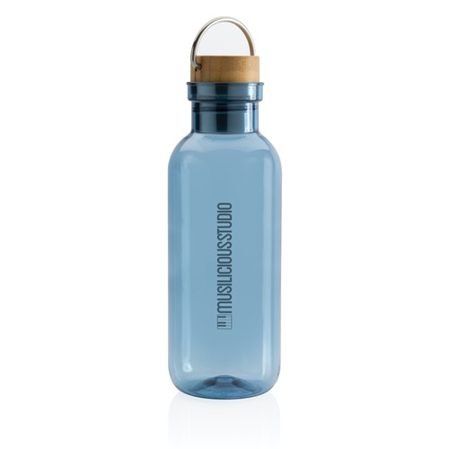 RCS RPET bottle with bamboo lid and handle