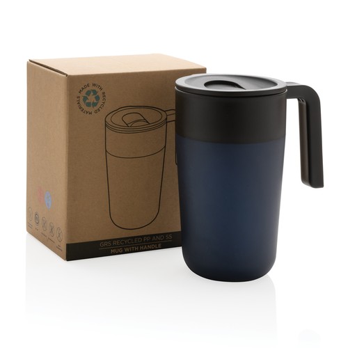 GRS Recycled PP and SS mug with handle