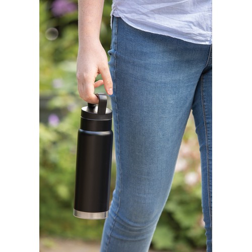 Leakproof vacuum on-the-go bottle with handle