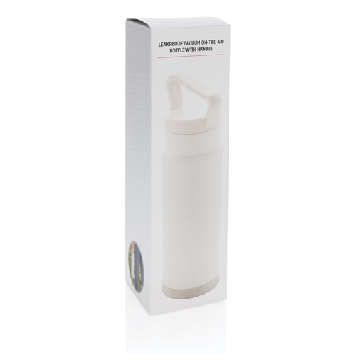 Leakproof vacuum on-the-go bottle with handle