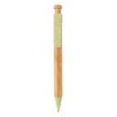 Bamboo pen with wheatstraw clip