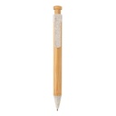 Bamboo pen with wheatstraw clip