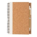 Cork spiral notebook with pen