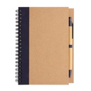 Kraft spiral notebook with pen