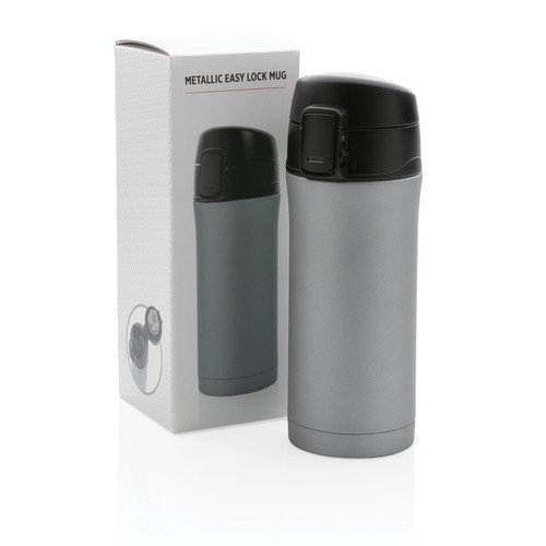 Metallic easy lock vacuum mug