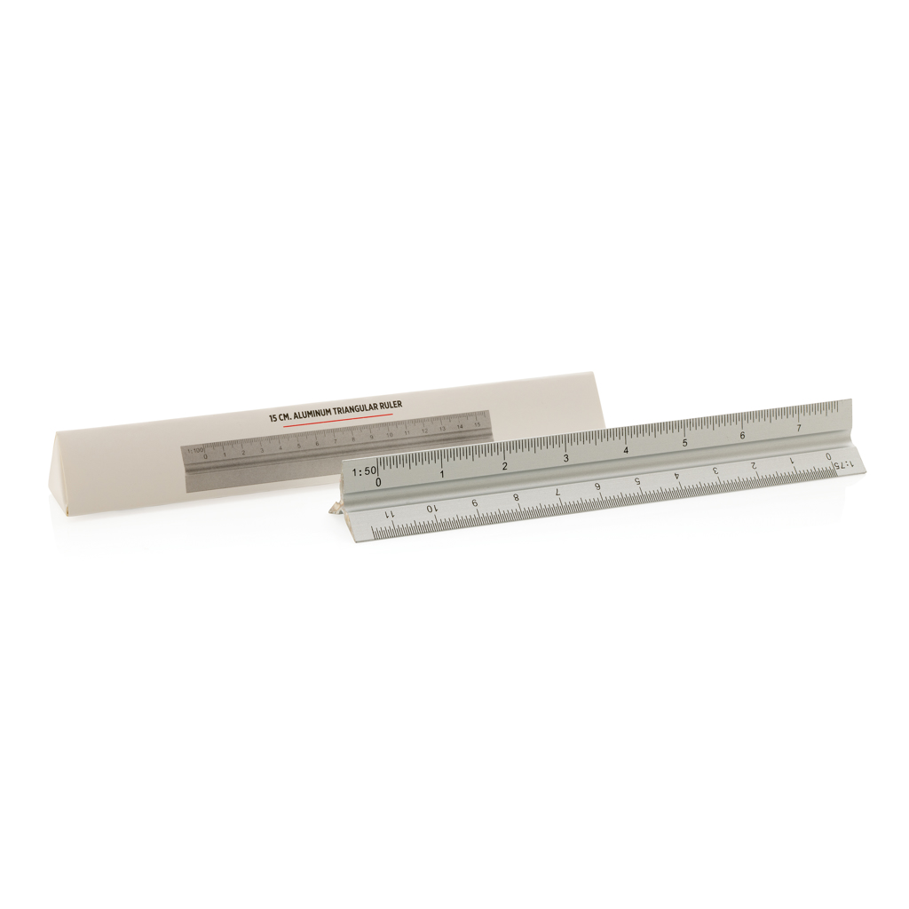 Aluminium driehoekige liniaal 15 cm