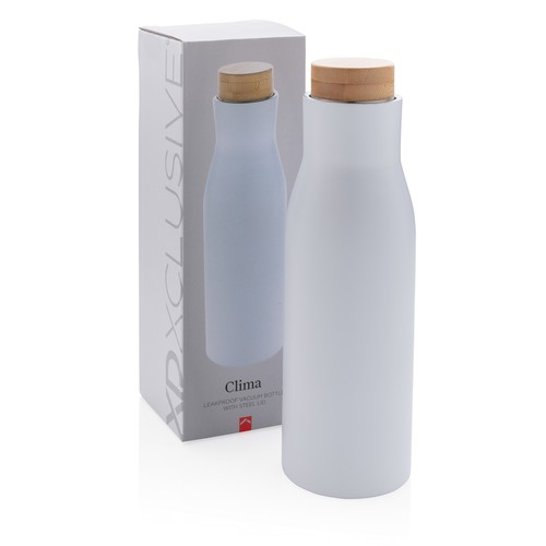 Clima leakproof vacuum bottle with steel lid