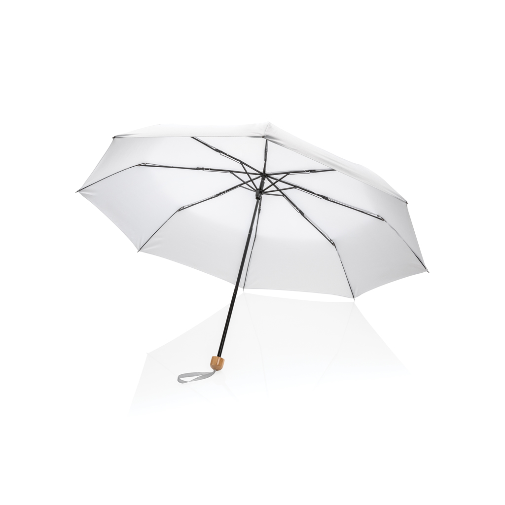 20.5" Impact AWARE™ RPET 190T pongee bamboe miniparaplu
