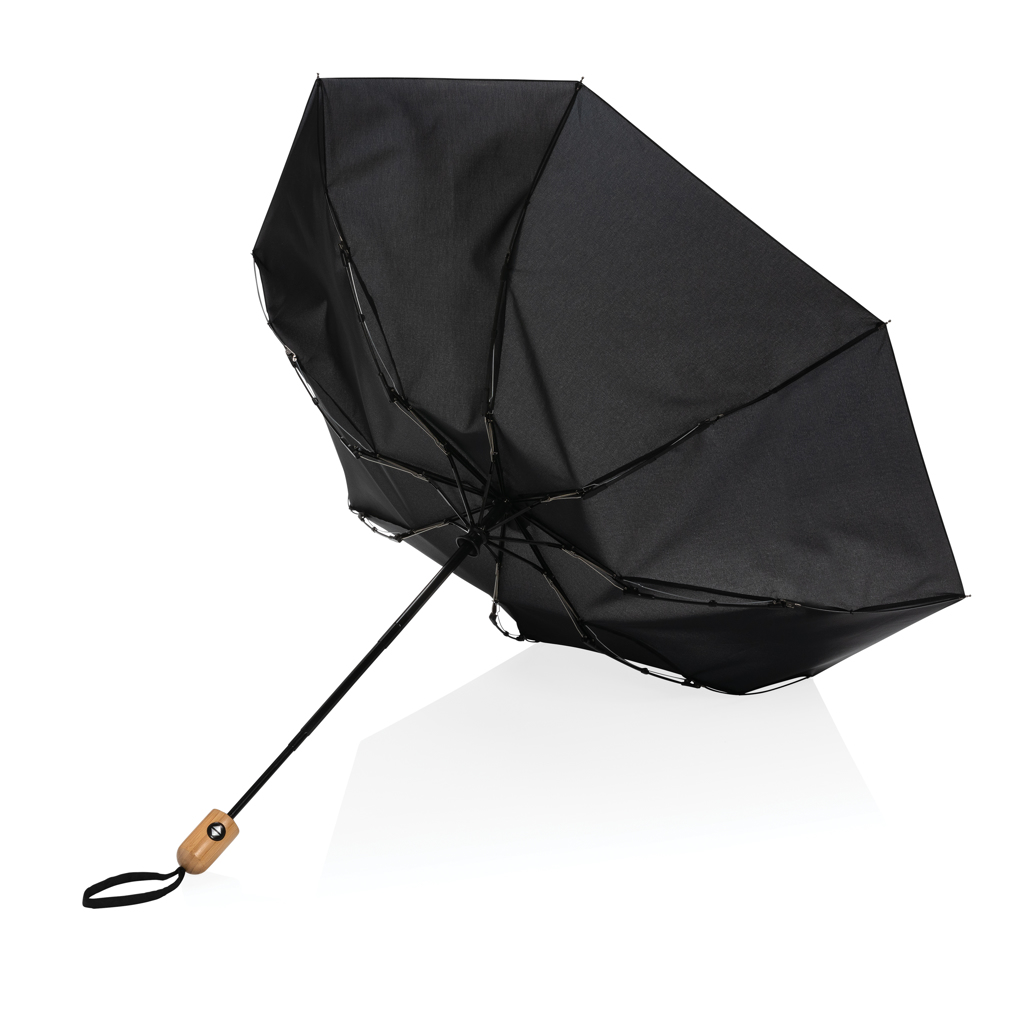 21" Impact AWARE™ RPET 190T bamboe auto open/dicht paraplu