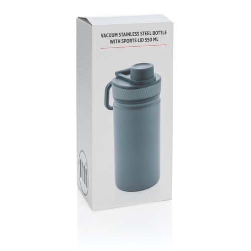 Vacuum stainless steel bottle with sports lid 550ml