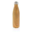 Vacuum insulated stainless steel bottle with wood print