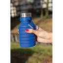 Leakproof collapsible silicone bottle with lid