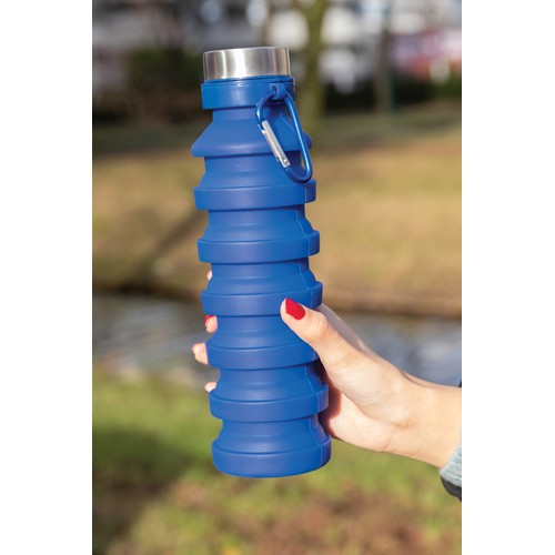 Leakproof collapsible silicone bottle with lid