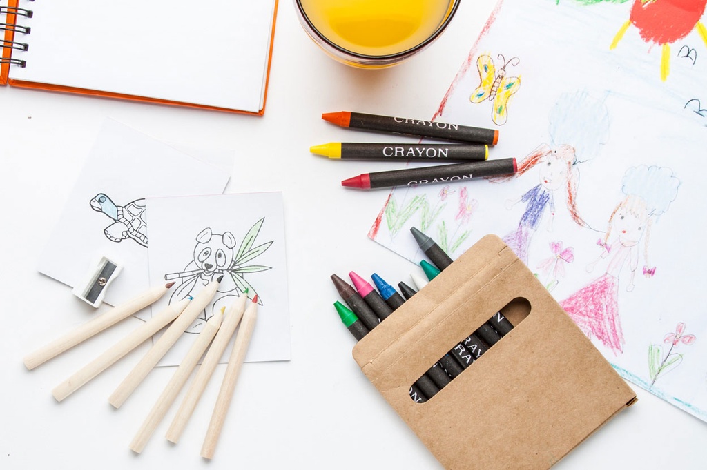 12 waskrijtjes in een kartonnen doosje #8