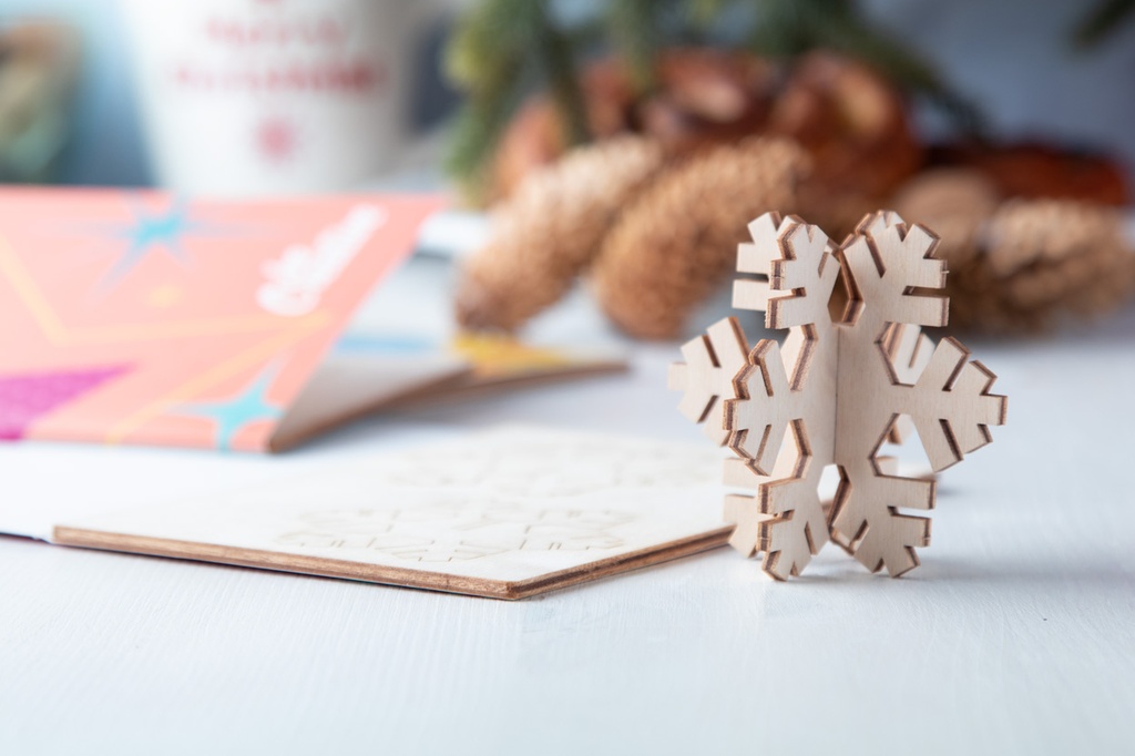 Kerstkaart, sneeuwvlok #7