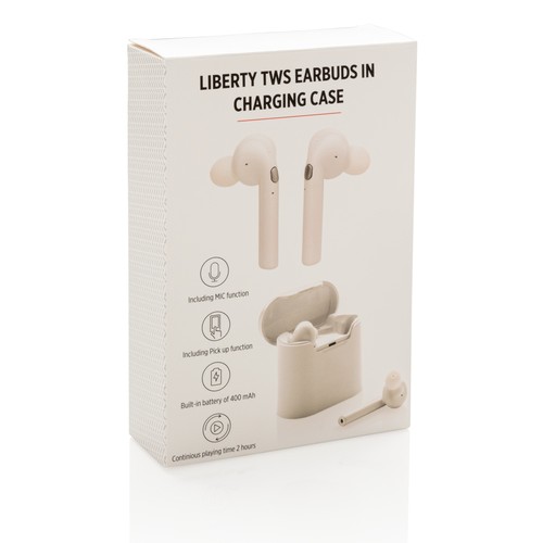 Liberty wireless earbuds in charging case