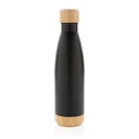 Vacuum stainless steel bottle with bamboo lid and bottom