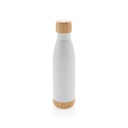 Vacuum stainless steel bottle with bamboo lid and bottom