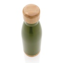 Vacuum stainless steel bottle with bamboo lid and bottom