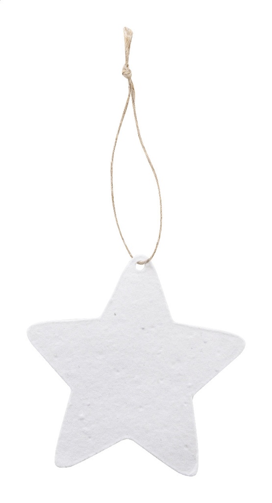 aangepast kerstboomornament van zaadpapier, ster #3