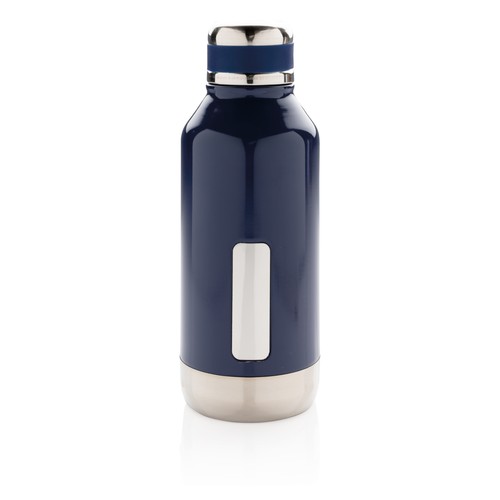 Leak proof vacuum bottle with logo plate