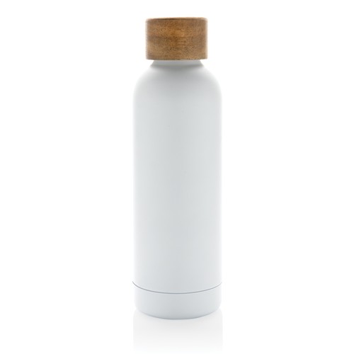 Wood RCS certified recycled stainless steel vacuum bottle