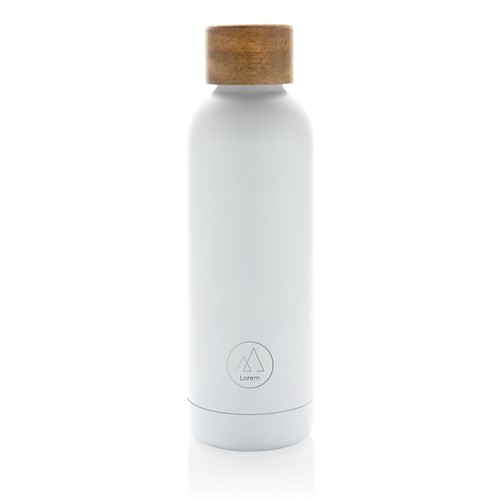 Wood RCS certified recycled stainless steel vacuum bottle
