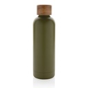 Wood RCS certified recycled stainless steel vacuum bottle