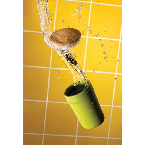 GRS certified recycled PP mug with bamboo lid