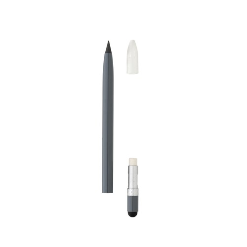 Aluminum inkless pen with eraser